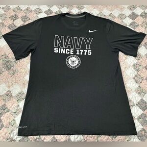 Nike Dri-Fit Men’s Black US Navy Athletic Workout Gym Short Sleeve Shirt